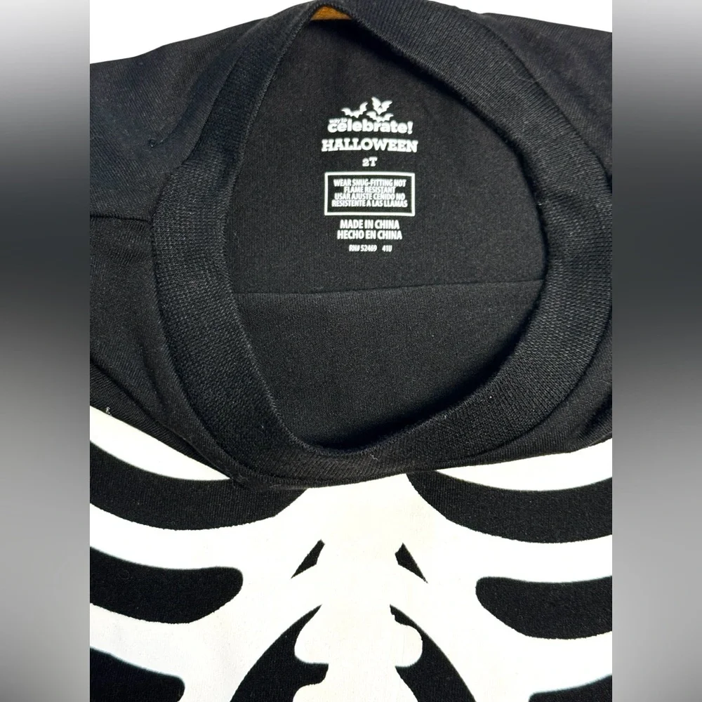 Skeleton Print for Halloween Kids Shirt - Black 2T
